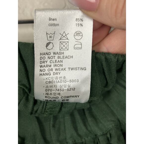 Tambere Girls Wide Leg Pants Size 6 Green Minimalist Boho Korean Comfort Playful - Picture 7 of 7